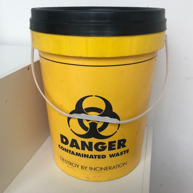 CONTAMINATED WASTE CONTAINER - Yellow 20L 40cm H